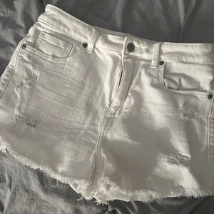 white denim shorts